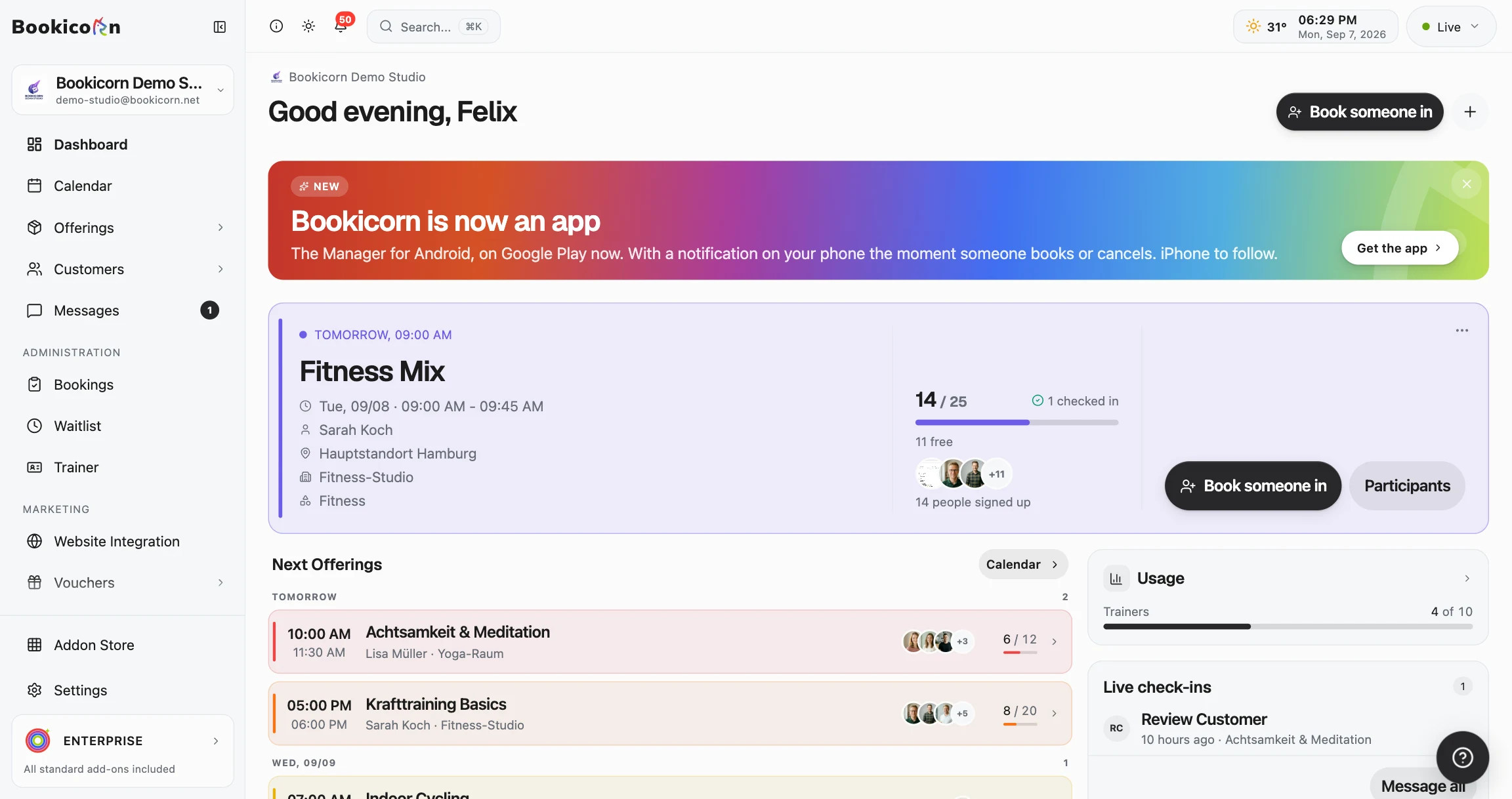 Bookicorn Dashboard